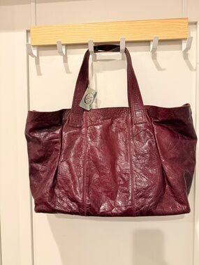 Francesco Biasia Burgundy Leather Tote